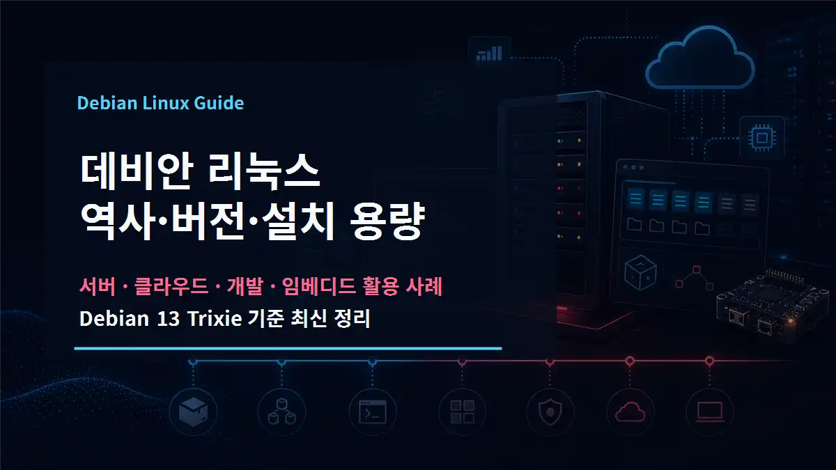 데비안 리눅스 역사 버전 설치 용량 활용 사례 대표 이미지