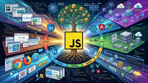 JavaScript와 TypeScript 개발 생태계를 표현한 대표 이미지