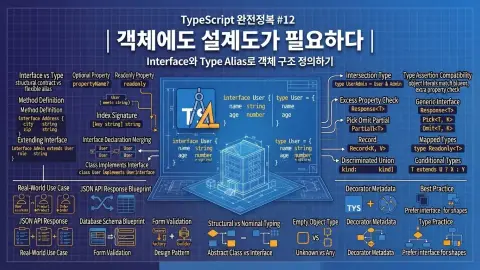TypeScript 객체 타입과 type 별칭으로 데이터 구조를 설계하는 방법을 설명하는 대표 이미지